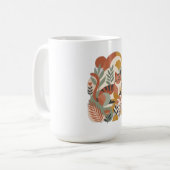 Retro bloem boho kunst T-shirt Koffiemok (Voorkant links)