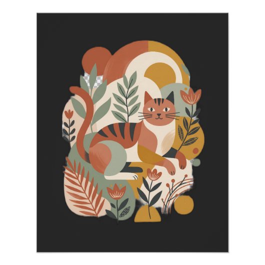 Retro Bloem Boho Kunst T-Shirt Perfect Poster (Voorkant)