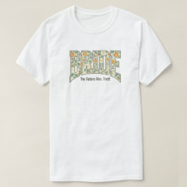 Retro Bloem Bruid Verlovingsfeest T-shirt