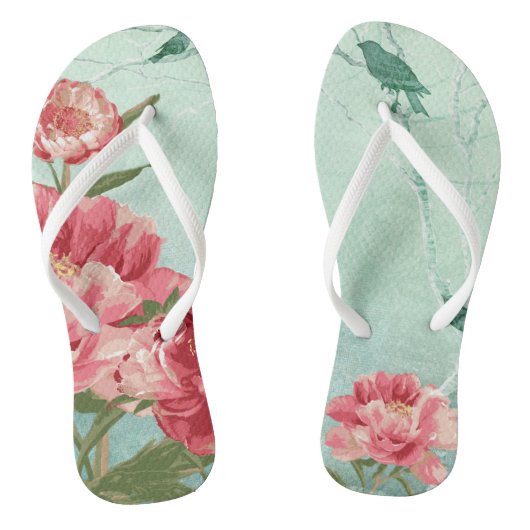  Retro Bloem Bruidsmeisje Bruiloft Chintz Teenslippers (Voetbed)