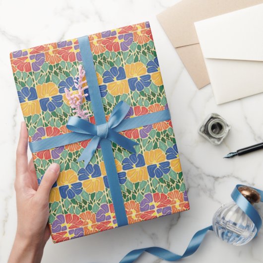 Retro Bloem Cadeaupapier (Geschenken)