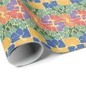 Retro Bloem Cadeaupapier (Rol Hoek)
