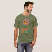 Retro Bloem Feelin’ Groovy Basic Donkere T-Shirt (Voorkant volledig)