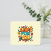 Retro Bloem Geel Cadeaubon (Staand voorkant)