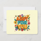 Retro Bloem Geel Cadeaubon (Voorkant)