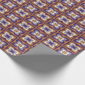 Retro Bloem Geometrisch Cadeaupapier (Hoek)