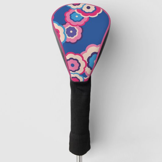 Retro Bloem Golf Hoofdhoes Golfheadcover (Voorkant)