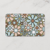 Retro Bloem Groovy 60s 70s Bloemen Patroon Visitekaartje (Achterkant)