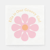 Retro Bloem Groovy Hippie 60s Verjaardag Servet (Voorkant)