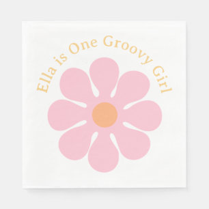 Retro Bloem Groovy Hippie 60s Verjaardag Servet