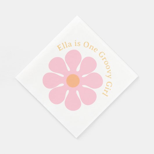 Retro Bloem Groovy Hippie 60s Verjaardag Servet (Hoek)