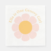 Retro Bloem Groovy Hippie 60s Verjaardag Servet (Voorkant)