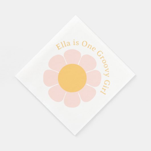 Retro Bloem Groovy Hippie 60s Verjaardag Servet (Hoek)