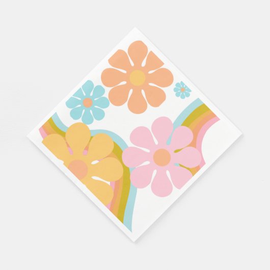 Retro Bloem Groovy Hippie 60s Verjaardag Servet (Hoek)