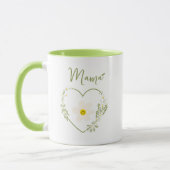 Retro Bloem Hart Gelukkig Gezicht, Spaanse Mama, M Mok (Links)