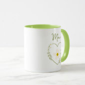 Retro Bloem Hart Gelukkig Gezicht, Spaanse Mama, M Mok (Voorkant rechts)