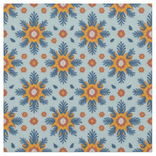 Retro Bloem Herhalend Patroon Ontwerp Stof