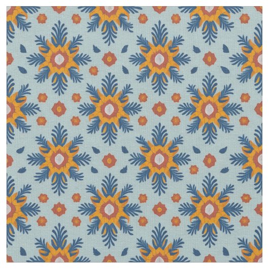 Retro Bloem Herhalend Patroon Ontwerp Stof (Close Up)