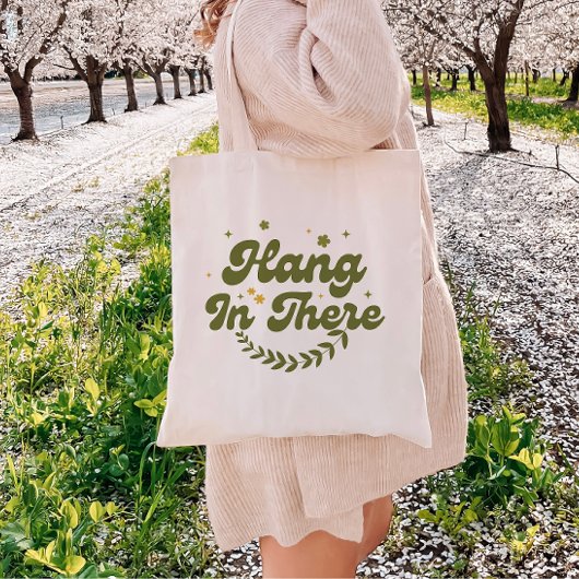 Retro bloem 'Hou vol' Positiviteit Tote Bag