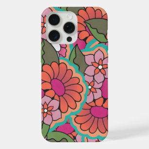 Retro bloem iPhone 15 pro max hoesje. Case