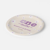 Retro Bloem Is Ze EenFrul 1e Verjaardag Papieren Bordje (Gekanteld)