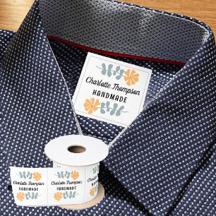 Retro bloem kledinglabels opnaaien naaietiket satijnen lint