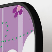 Retro Bloem Ladybug 60's 70's Illustratie Pickleball Paddle (Links Detail)