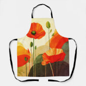 Retro bloem landschap patroon schort  (Voorkant)