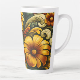 Retro bloem latte mok 12 & 17 oz