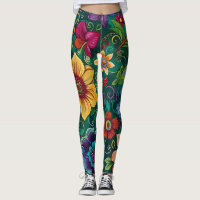 Retro Bloem Leggings