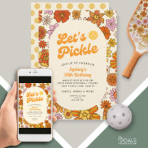 Retro Bloem Macht Patroon Pickleball Partij