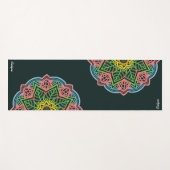 Retro Bloem Mandala gepersonaliseerd Yogamat (Voorkant (horizontaal))