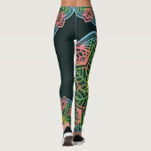 Retro Bloem Mandala Yoga Leggings (Achterkant)