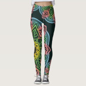 Retro Bloem Mandala Yoga Leggings (Voorkant)