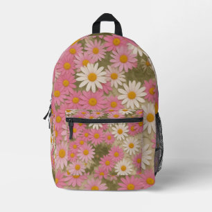 Retro bloem margriet patroon esthetisch ontwerp bedrukte rugzak