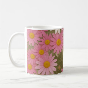 Retro bloem margriet patroon esthetisch ontwerp koffiemok