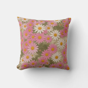 Retro bloem margriet patroon esthetisch ontwerp kussen