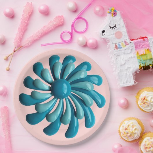 Retro Bloem - MCM Lente Zomer Tuin Bruiloft Papieren Bordje (Feest)