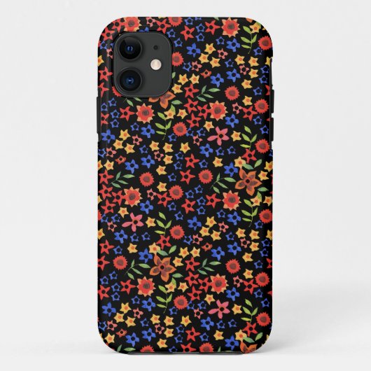 Retro bloem miniprint aangepaste iPhone 5/5s hoes (Achterkant)