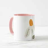 Retro Bloem Moeder, Kinder Namen, Moeder, Aangepas Mok (Voorkant links)