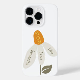 Retro Bloem Moeder, Namen Kinderen, Aangepaste Blo Case-Mate iPhone 14 Pro Hoesje