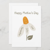 Retro Bloem Moeder, Namen Kinderen, moeder, Aangep Feestdagenkaart (Voorkant / Achterkant)