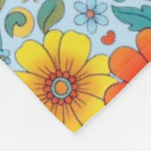 Retro bloem naadloos patroon fleece deken (Hoek)