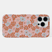 Retro bloem naadloos patroon iPhone hoesje (Achterkant horizontaal)