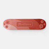 Retro Bloem Naam Oranje Persoonlijk Skateboard (Horizontaal)