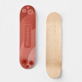 Retro Bloem Naam Oranje Persoonlijk Skateboard (Voorkant)