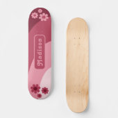 Retro Bloem Naam Persoonlijk Skateboard (Voorkant)