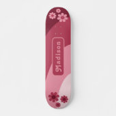 Retro Bloem Naam Persoonlijk Skateboard (Voorkant)
