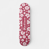 Retro bloem naam Roze Persoonlijk Skateboard (Voorkant)
