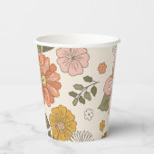 Retro Bloem Papier Cup Papieren Bekers (Achterkant)